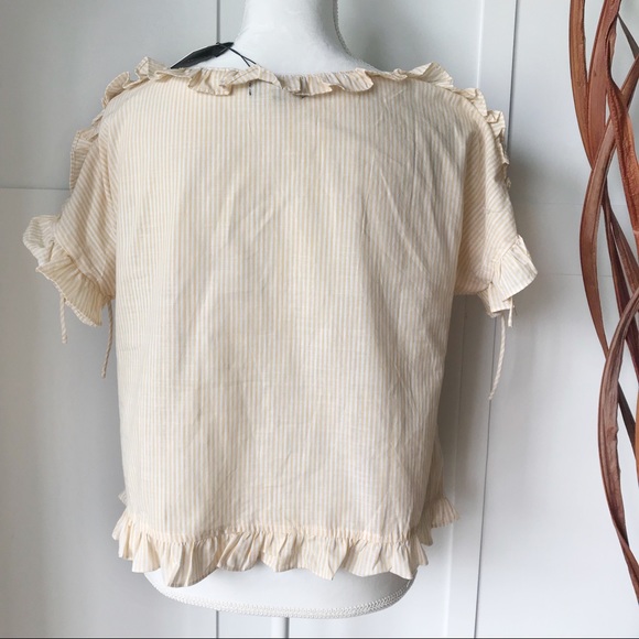 Ruffle and Laced Sleeve Cotton Top - Picture 2 of 7